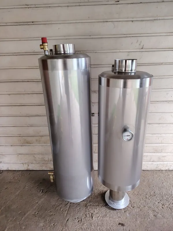 Termocañones de acero inoxidable de 60 litros con termómetro y válvula de seguridad